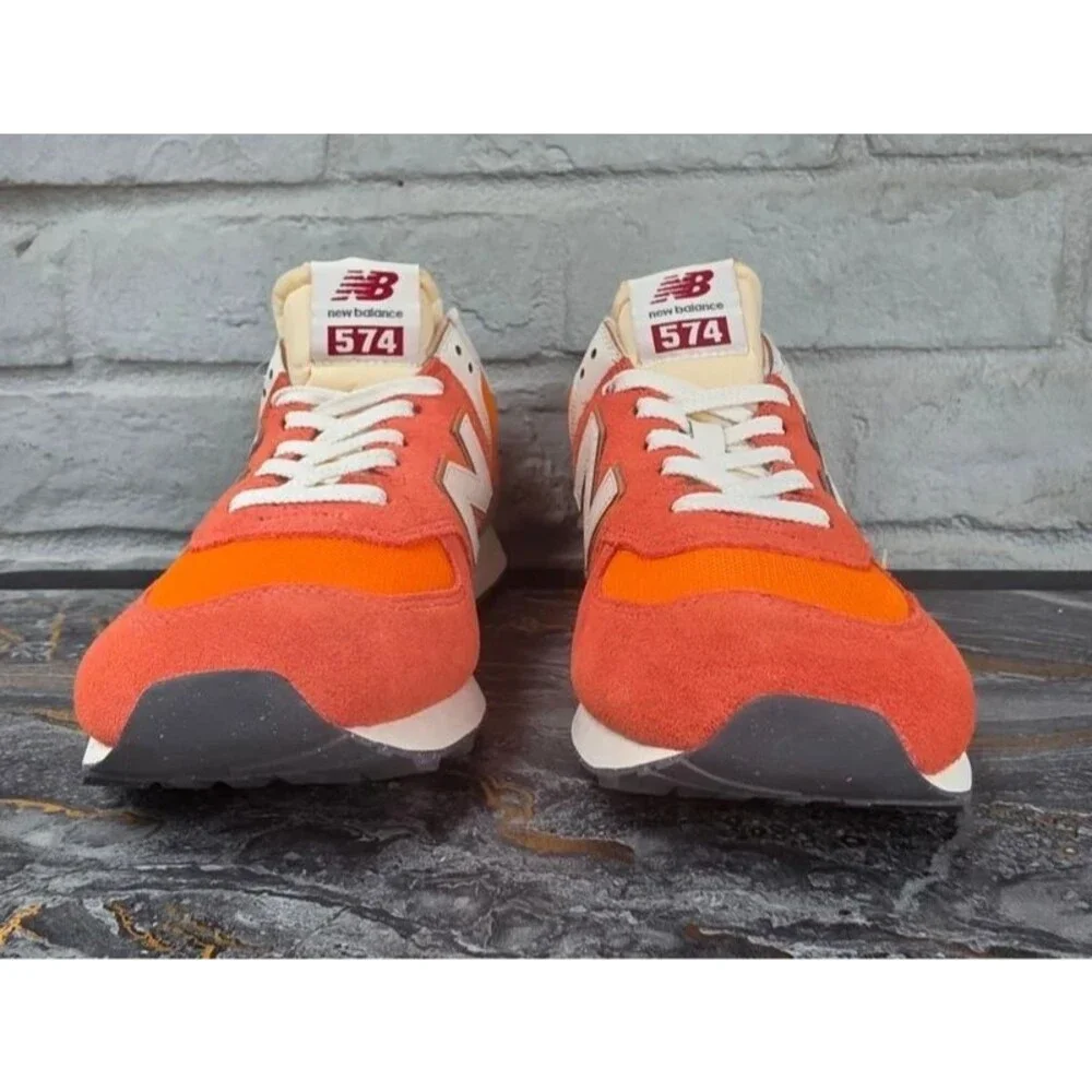 New Balance 574 Orange Rust Red White U574RCB Men's Size 10